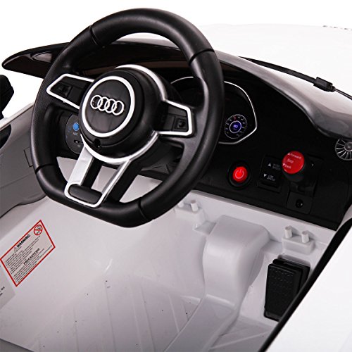 JAXPETY Audi TT 12V Electric Kids Ride On Car Licensed MP3 LED Lights RC Remote Control White
