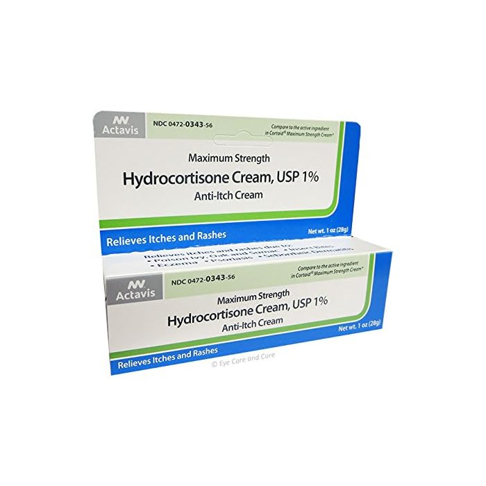 Actavis Hydrocortisone Cream 1% Maximum Strength - 1 oz, Pack of 3