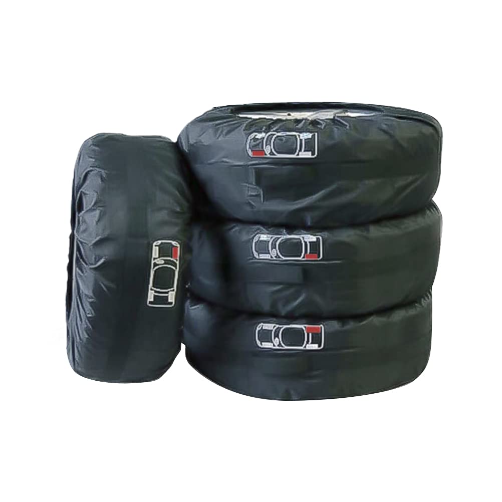 Universal 4 STÜCKE Auto Ersatzreifen Cover Case Polyester Reifen Aufbewahrung Tragetasche Reifen Rad Staubdichter Schutz Reifen Lagerung Tragetasche