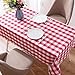 YEMYHOM Rectangle Tablecloth 60 x 104 Inch Spill-proof Oil-Proof Microfiber Table Cover Machine Washable Indoor Outdoor Rectangular Table Cloth for Spring Summer Party Picnic (Red and White Checkered)