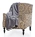 Mambe Silky Waterproof Throw for Protecting Furniture Bed Couch from Stains Caused by Dogs, Cats, Incontinence. Soft, Washable, Reversible. (Size Large 70x90 inches, Color Buff/Dove)