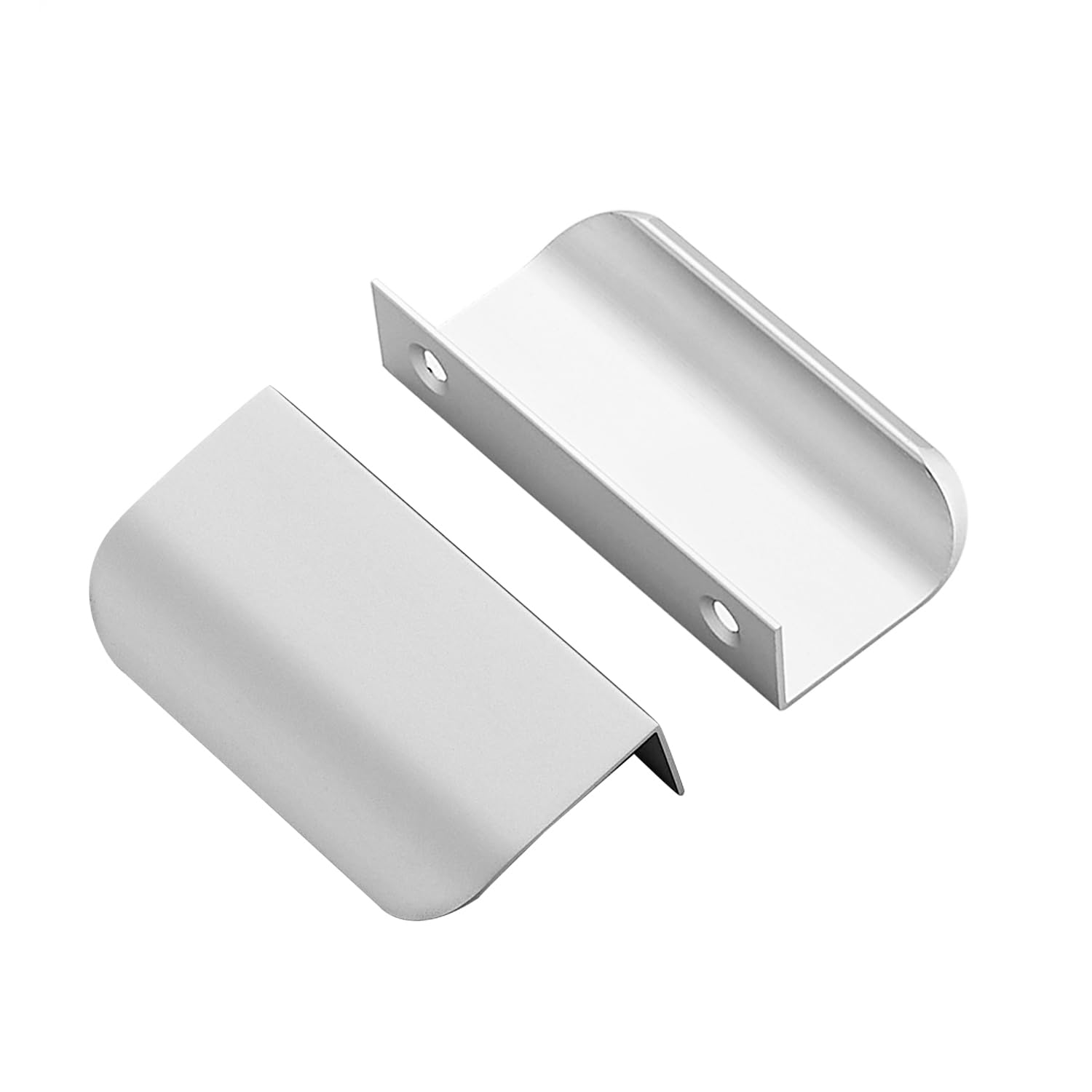 Photo 1 of Ravinte 40 Pack Finger Pulls for Cabinets 50mm/2in Hole Center Tab Cabinet Handle Silver Finger Edge Pulls Concealed Handles for Kitchen Drawer Finger Cabinet Pulls 76mm/3in Length
