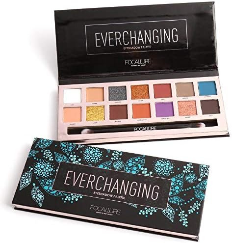 FOCALLURE 14 Colors Eyeshadow Palette Matte Glitter Shimmer Tropical Vacation Eyeshadow Palette with Brush Style 2