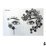 Gracefulvara Waterproof Temporary Tattoo Stickers Forehead Eye Face Design 4#