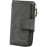 DTSFHTDAL Women's Long Wallet, Leather Large Capacity Coin Purse Long Wallet for Lady Credit Card Holder Wallets for Man and Woman (Black)