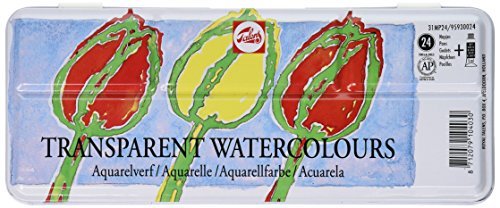 Talens 24 color transparent watercolor metal box set