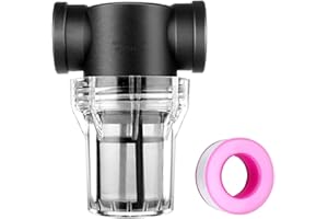 Cxztcl Garden Hose Filter Large Flow Pipe Diameter,Inline Pipe Filter 1 Inch NPT 80 Mesh Sediment Filter Strainer Attachment Raw Water Strainer for RV,Outdoor Gardening,Pressure Washer