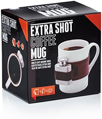 NPWNovelty Coffee Mug Cup Hip Flask Set - Extra Shot Coffee Mug Hello Handsome