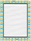 Kid's Camp Blue Emoji Lined Stationery Paper 26 Sheets