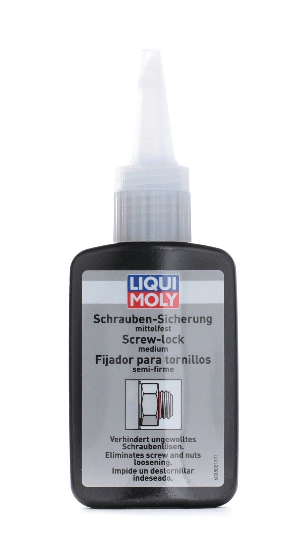 LIQUI MOLY Screw-Retainer Medium Strength | 50 g | Screw protection | SKU: 3802, Farblos