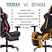 FICMAX Ergonomic Gaming Chair High Back Racing Gaming Chair with Footrest Massage Computer Gaming Chair Reclining Home Office Chair Large Pro Gamer Chair for E-Sports with Headrest and Lumbar Support
