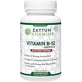Zaytun Halal Vitamin B12 1000mcg, Promotes Energy Production, Metabolism and Healthy Nervous System - Vegetarians and Vegans Formula - Dairy-Free - 4 Months Supply - Made in USA
