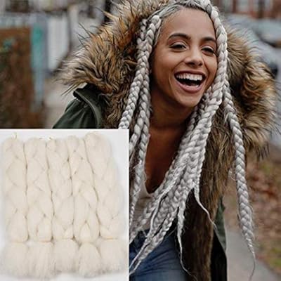 Colorful Bird Yaki Kanekalon Braiding Hair White Jumbo Braiding