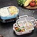 Lunch Bento Box Insulated Stainless Steel Square Food Storage Container Leakproof with Sealed Compartment for Woman Man Work (Black 2 Sealed Compartment)
