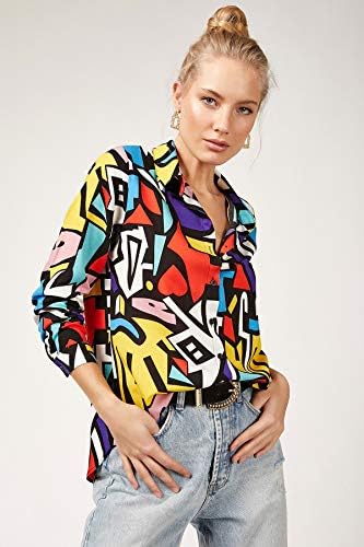 Blouses for Women Fashion, Casual Long Sleeve Button Down Shirts Tops, XS-3XL 6 Blouses for Women Fashion, Casual Long Sleeve Button Down Shirts Tops, XS-3XL