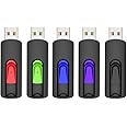 RAOYI 5Pack 64GB USB Flash Drive USB Stick USB 2.0 Memory Stick Slide Retractable Thumb Drive 64G USB Drive USB Key for Data 
