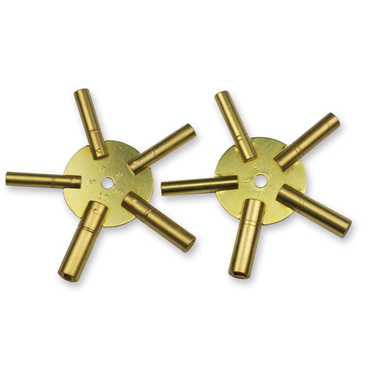 Clock Winding Keys Brass Spider Odd/Even Pair Key Wind Old Clocks 10 Sizes