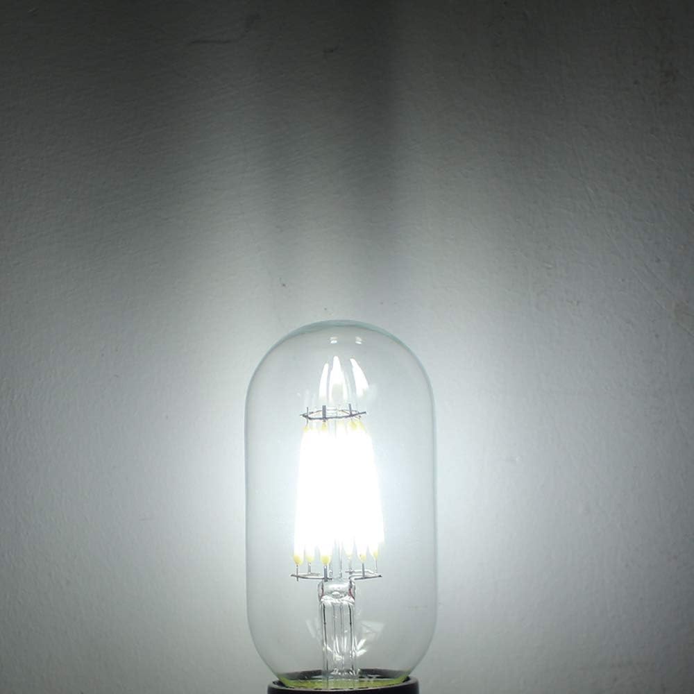 WULUN 5-Pack T45 LED Edison Bulb 6W 600 LM 6500K Cool White 60W Incandescent Replacement E27 Screw Vintage LED Decorative Light Bulb T45 Crystal Glass Tubular Filament Bulb Non-dimmable - Image 4