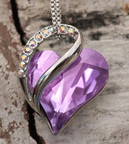 Collar con colgante de corazón de amor infinito, hecho con cristales de  Swarovski, piedra natalicia, regalo para mujeres… | GEBZA Shopping