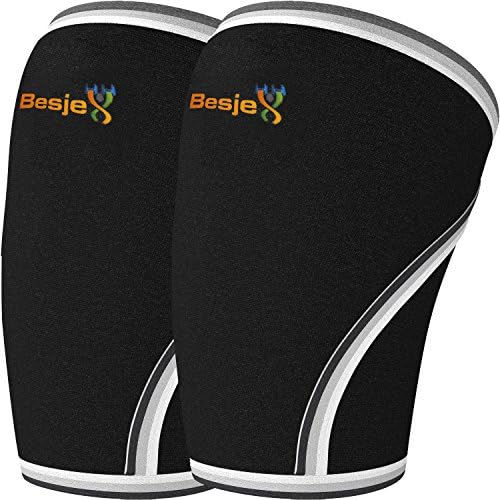 Besjex ® Neoprene Knee Sleeves 7mm Support &amp; Compression for Basketball,Powerlifting,Crossfit,Weightlifting,Arthritis,Running - For the Best Squats - For Men &amp; Women (1 Pair)