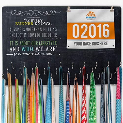 Gone For a Run Hooked On Medals and Bibs | Medal Hanger and Bib Display | As Every Runner Knows