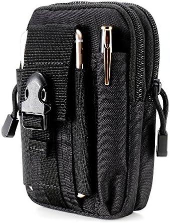 SinYong Tactical Waist Pack Outdoor Molle EDC Pouch Multipurpose Utility Gadget Waist Belt Bag For iPhone 7 Plus Samsung Galaxy HTC LG Smartphone (Black)