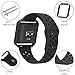 Simpeak Wristband for Fitbit Blaze,Large Soft Silicone Sport Strap with Metal Frame for Fitbit Blaze Smart Fitness Watch,Black