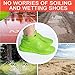Waterproof Shoe Covers, Homestine Silicone Shoe Covers Waterproof Boot Reusable Non-Slip Rain Galoshes Stretchable Silicone Rubber Shoe Protectors for Cycling Outdoor Camping Fishing (Green, Medium)thumb 2