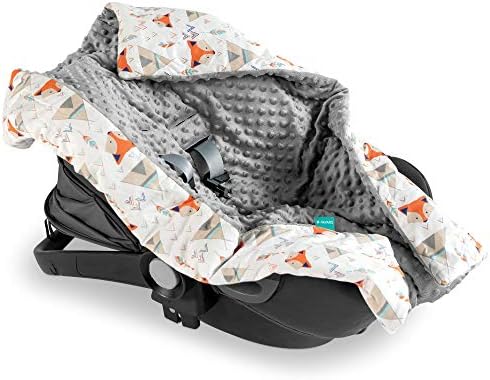 Couverture Dhiver Gris Clair 90cm X 90cm Couverture Enveloppante Bebe Nid D Ange Siege Auto Couverture Poussette Ressort Ete Chanceliere Siege Auto Bebe En Minky Gris Avec Des Etoiles Matelas Et Linge