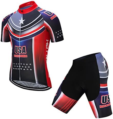 Hot Rides Men's Quick Dry Cycling Jersey And 3D Gel Padded Shorts And Bib Set