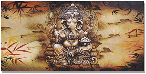 SUNRISE ART Hindu Fairy Wall Art India Ganesha Yoga Goddess Canvas Print 50x100cm