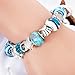 Majesto Beach Charm Bracelet for Women and Girls 7-8.5 Inch Shell Bracelet Sea Turtle Bracelet Summer Bracelets Sea Glass Jewelry Gifts Silver Plated