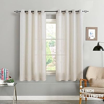 Amazon Com Linen Curtains For Living Room Window Drapes And