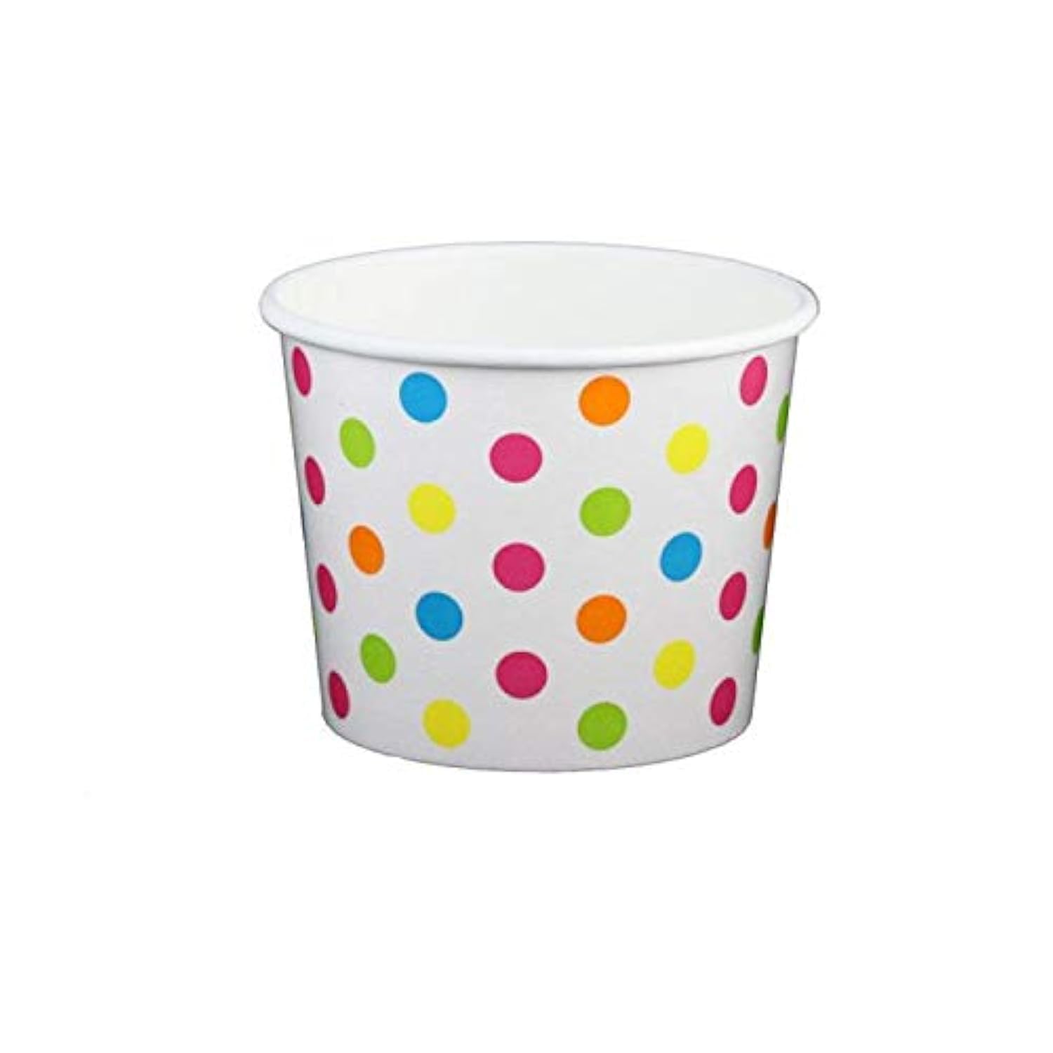 Worlds Paper Ice Cream Cups Polka Dot Paper Yogurt Cups 12OZ Rainbow 50 pack
