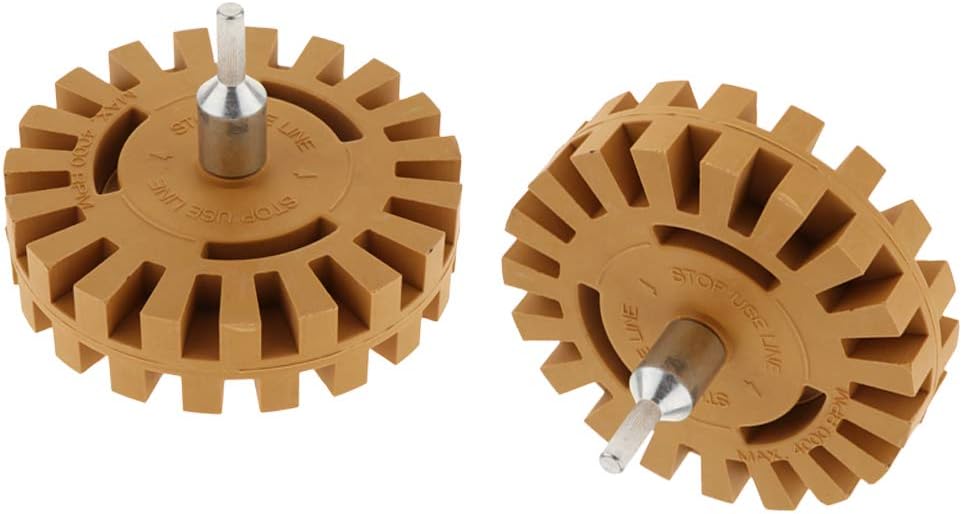 2pcs Decal Removal Eraser Wheel Tool Rubber Power Drill Attachment for
