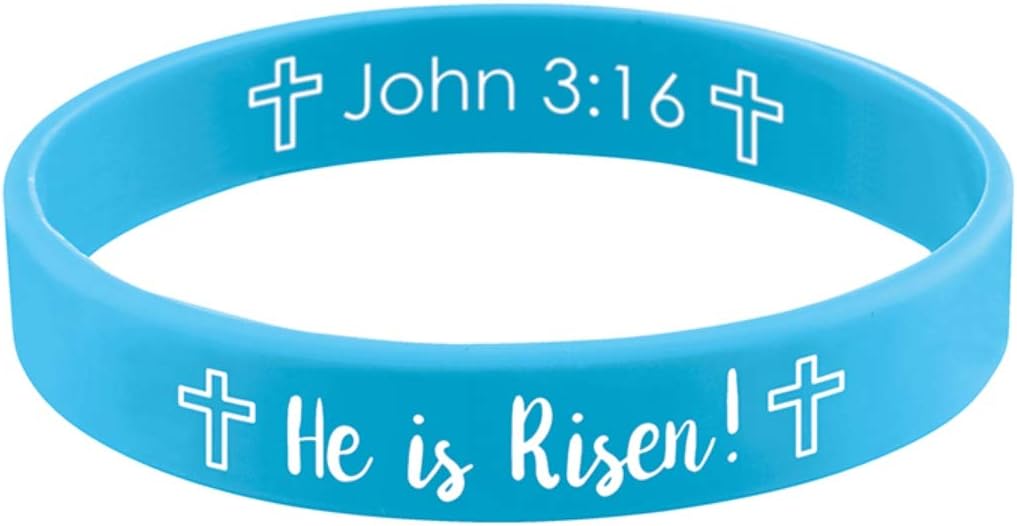 He is Risen Silicone Bracelet with Prayer Card, 7 Inch, Pack of 4