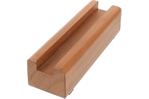 DOITOOL Mirror Stand Holder, Heavy Duty Floor Mirror Stand, 9.8 Inch Solid Wood Base (Brown)