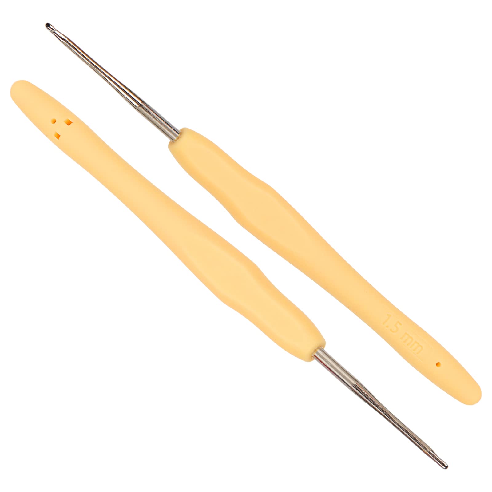 Coopay Crochet Hook 1.5mm 2 Pack, Small Crochet Hook for Amigurumi and Fine Crocheting, Tiny Crochet hook with Soft Handle, Small Crochet Hooks Ergonomic, Crochet Needles 1.5 mm UK Size