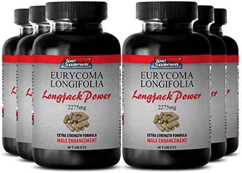 Maca Capsules - Longjack Power Eurycoma Longifolia 2275mg - Strength Restoration (6 Bottles - 360 Tablets)
