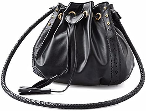 Drawstring Fringed Retro Bag Messenger Lady Handbag Shoulder Tote Purse Leather Women Hobo Duseedik