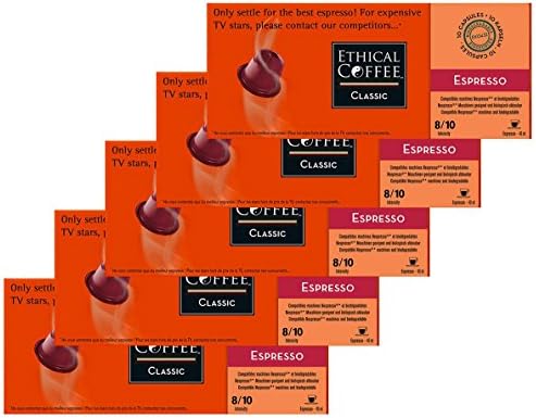 Nespresso® Compatible Coffee Capsules by ETHICAL COFFEE- ESPRESSO - 50 Capsules - 8/10 Intensity