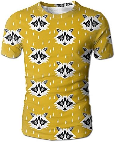 Raccoon Mustard3D Printed Graphic Men Short Sleeve Colorful T Shirt