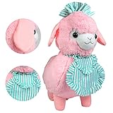 KSB 17.7'' Pink Alpacasso Amuse Alpaca Plush Toy , Cafe Waiters and Maids Sheep Doll For Children Kids Best Birthday Gifts Over 1 Years