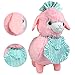 KSB 17.7'' Pink Alpacasso Amuse Alpaca Plush Toy , Cafe Waiters and Maids Sheep Doll For Children Kids Best Birthday Gifts Over 1 Years