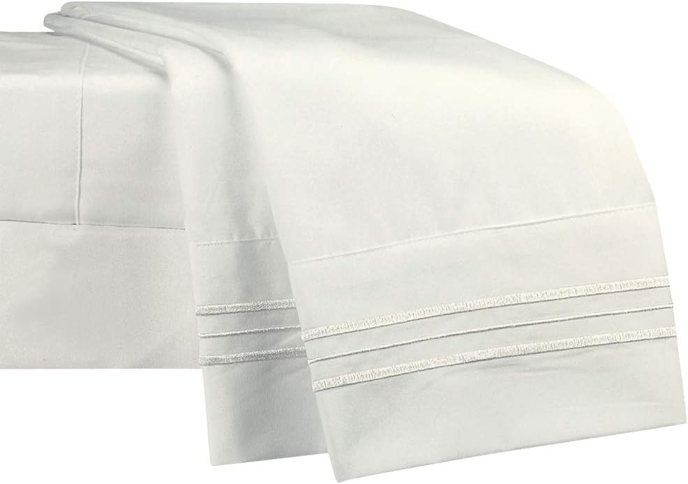 NEWCASTLE Collection - Deluxe Bed Sheet Set - 1800 Brushed 100% Microfiber Bedding - Wrinkle, Fade, Stain Resistant - 4 Piece Set (Double, Ivory)
