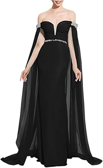 cape evening gown