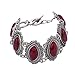 YAZILIND Jewelry Sets Silver Plated Retro Gemstone Claw Flower Pendant Necklace Drop Earrings Bracelet