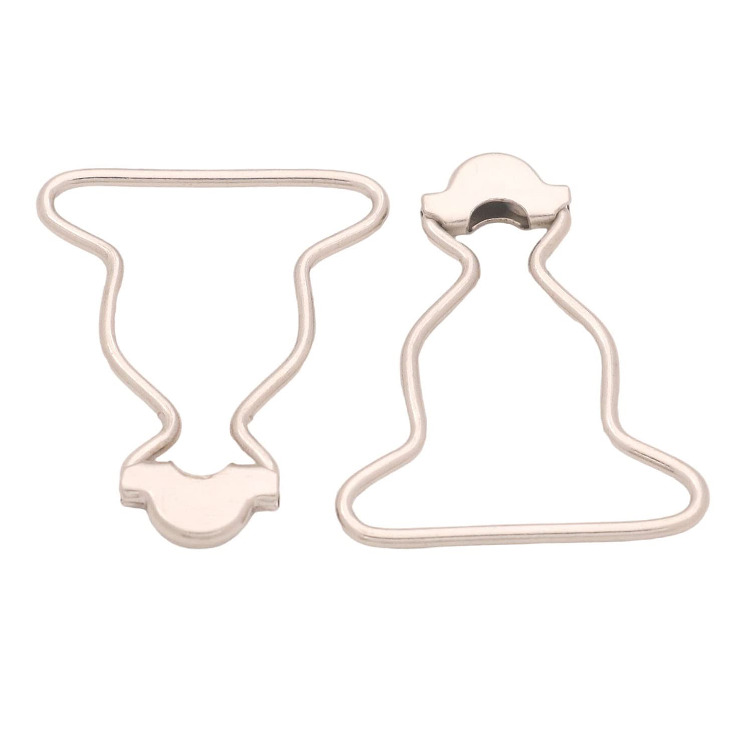 BIKICOCO Gourd Shape Overall Suspender Dungaree Buckles, 1-1/4'' Wide Bottom, for Rompers Sewing DIY, Silver - Pack of 20