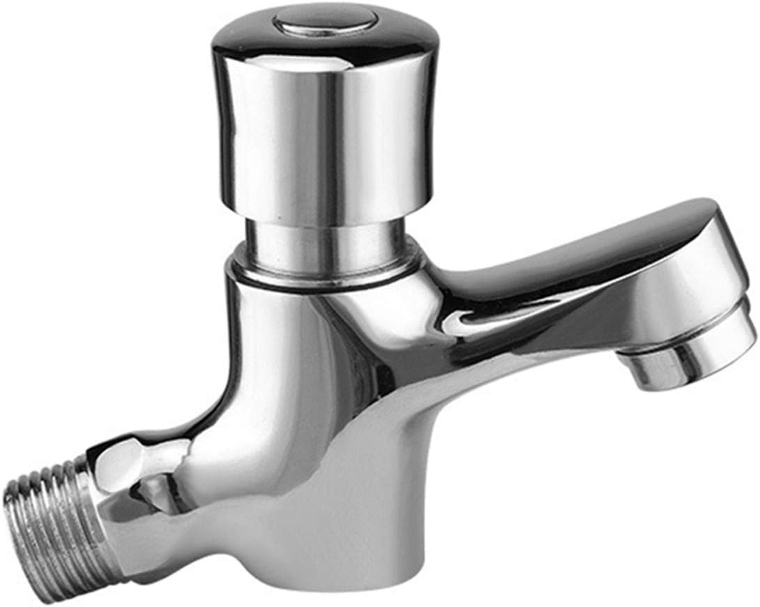SIDERIT Public Bathroom Self Closing Saving Water Delay Sink Tap Wall Mounted Faucet, Chrome