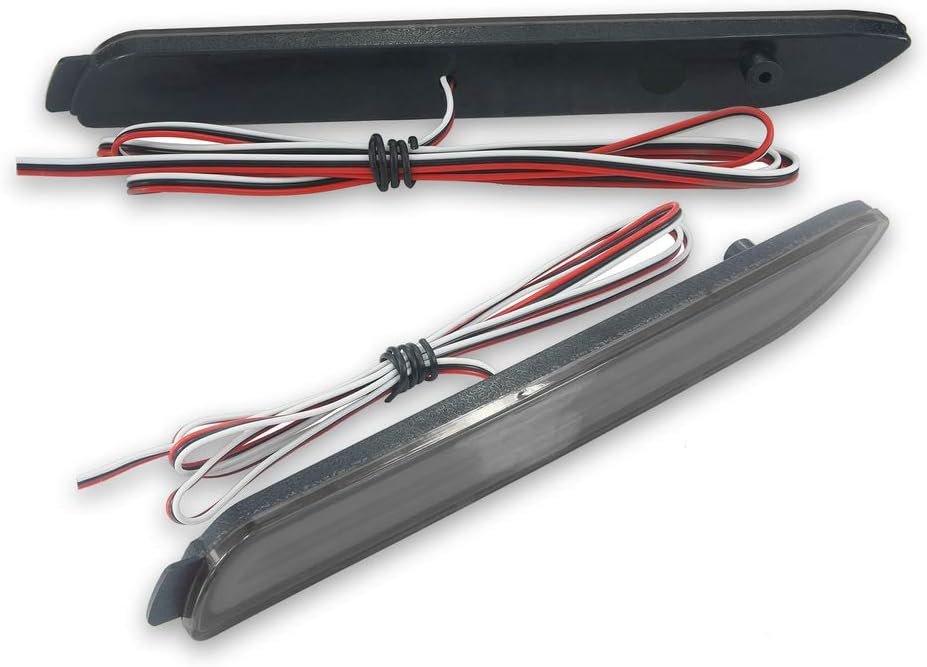 QIDIAN for Lexus RX300 GX470 Accessories Brake Light LED Rear Bumper Reflector for Toyota Camry Avalon Venza Verso Reiz Harrier Alphard Rear Bumper Marker Break Stop Light Lamp (Black Lens)